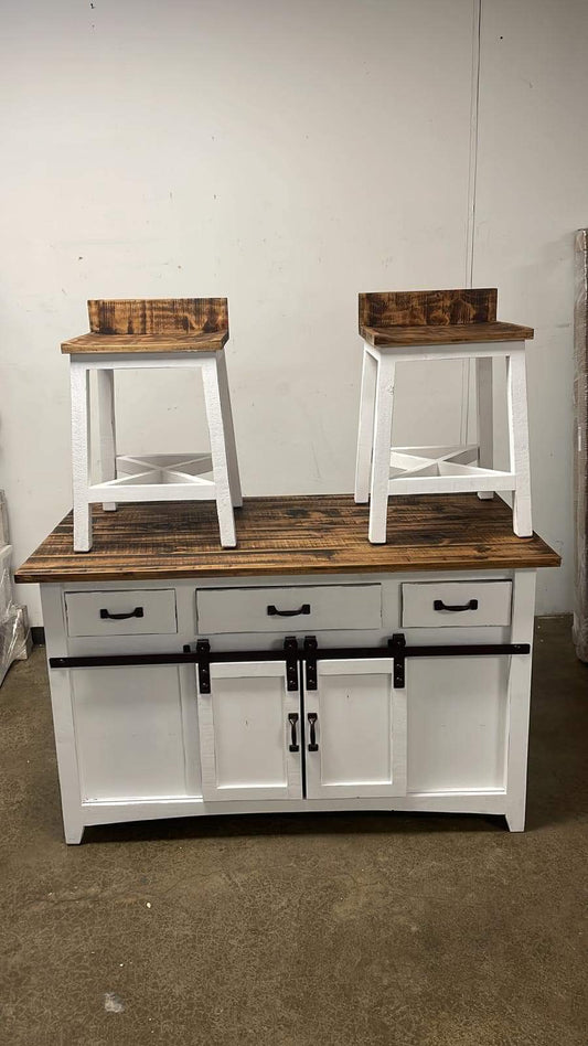 Kitchen Island w/drawers/2stool