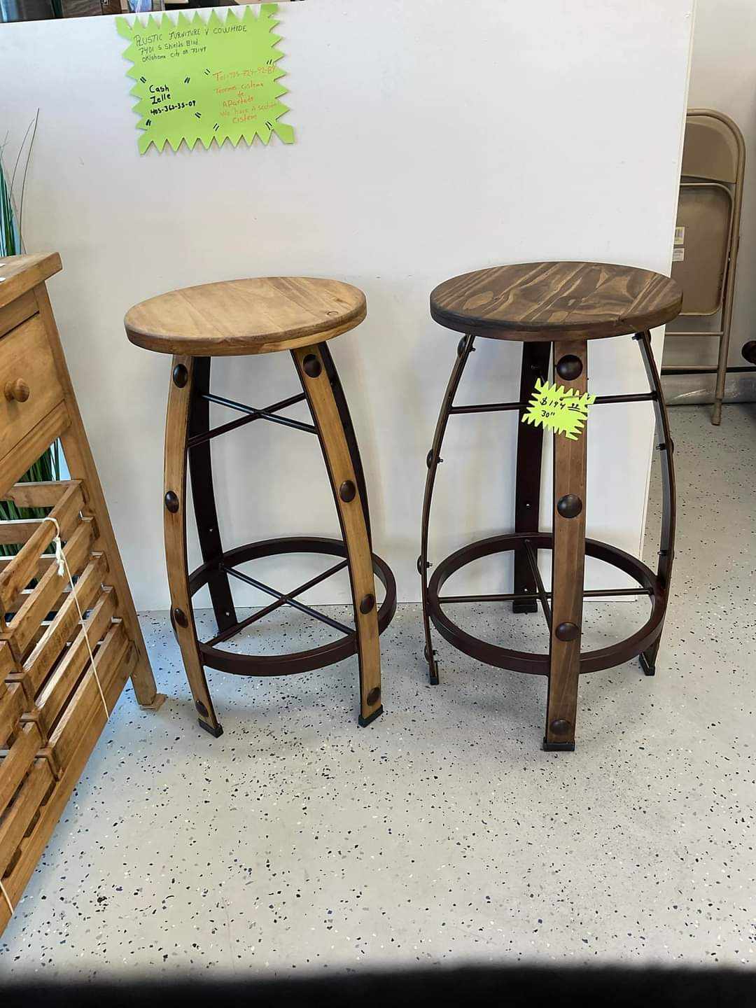 Barstool Barrel w/iron nails