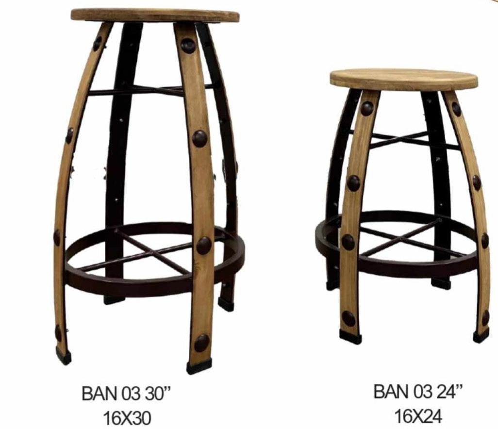 Barstool Barrel w/iron nails